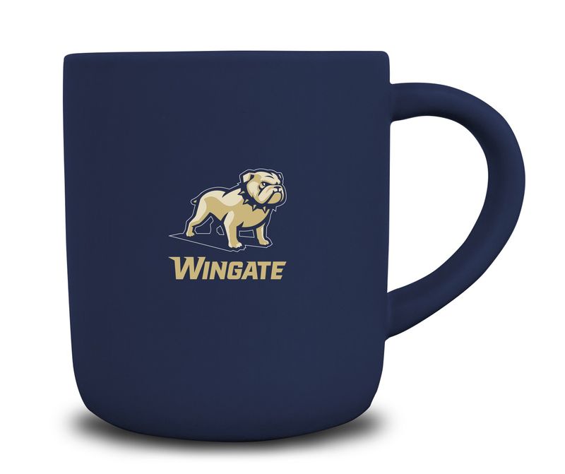 (IN STORE PICK UP ONLY) 20oz Navy Full Standing Dog Over Wingate Soft Touch Ceramic Mug