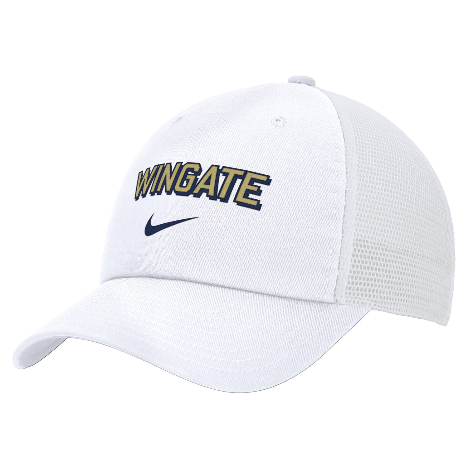 White Wingate 6 Panel Unstructured Club Cap Trucker Hat