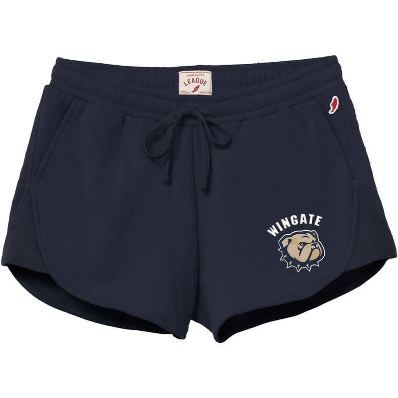 Navy Wingate Dog Head Embroidered Reverse Fleece Short