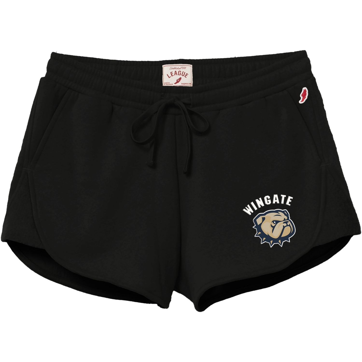 Black Wingate Dog Head Embroidered Reverse Fleece Short, Size: SM