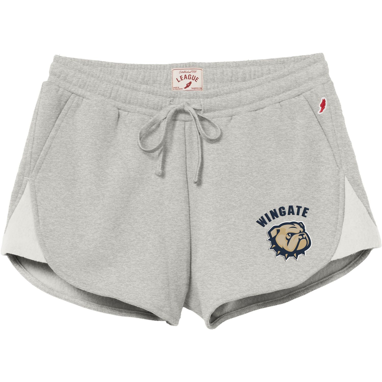 Grey Wingate Dog Head Embroidered Reverse Fleece Short, Size: SM