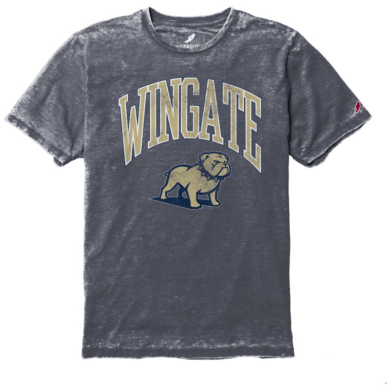 Heather Navy Wingate Dog Head Burnout Crew Short Sleeve T Shirt