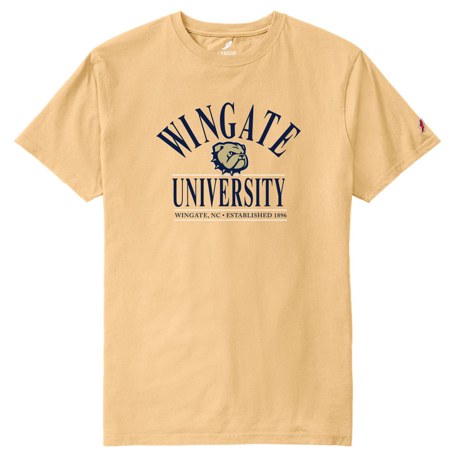 Vegas Gold Wingate Dog Head University Wingate NC Est 1896 All American Short Sleeve T Shirt, Size: SM
