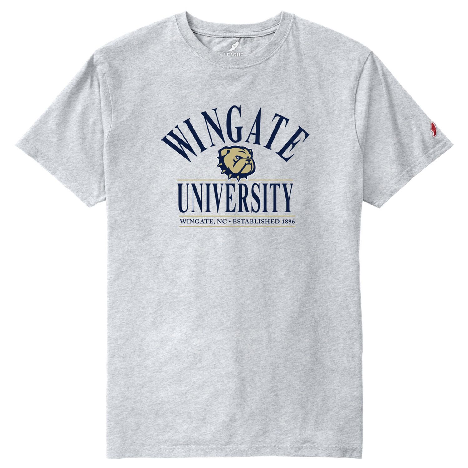 Ash Grey Wingate Dog Head University Wingate NC Est 1896 All American Short Sleeve T Shirt, Size: SM
