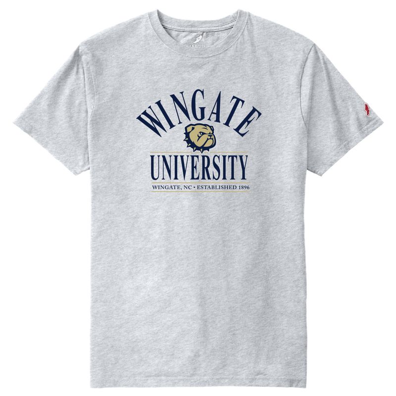Ash Grey Wingate Dog Head University Wingate NC Est 1896 All American Short Sleeve T Shirt