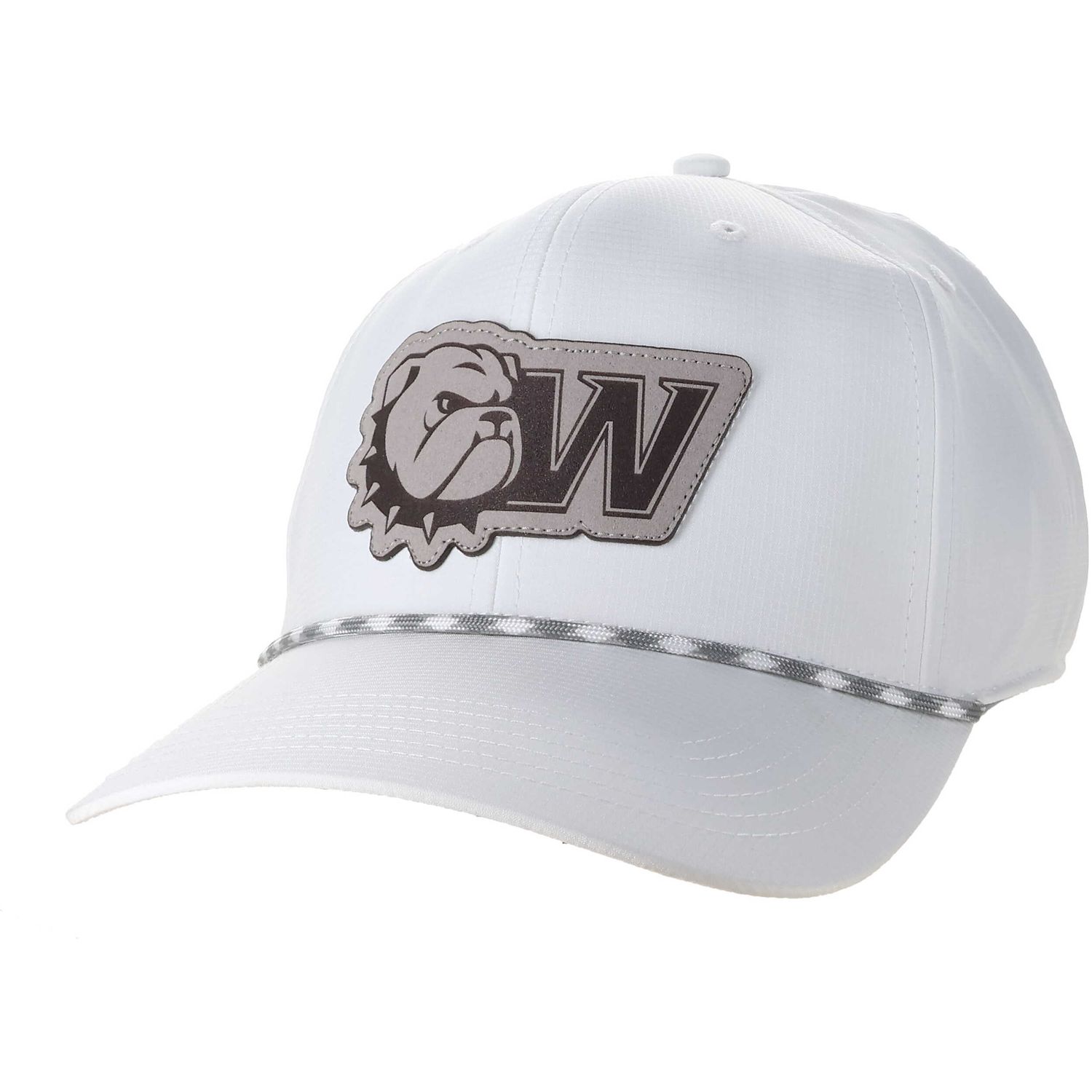 White Dog Head W Micro Suede 6 Panel Adjustable Ripper Snapback Rope Hat