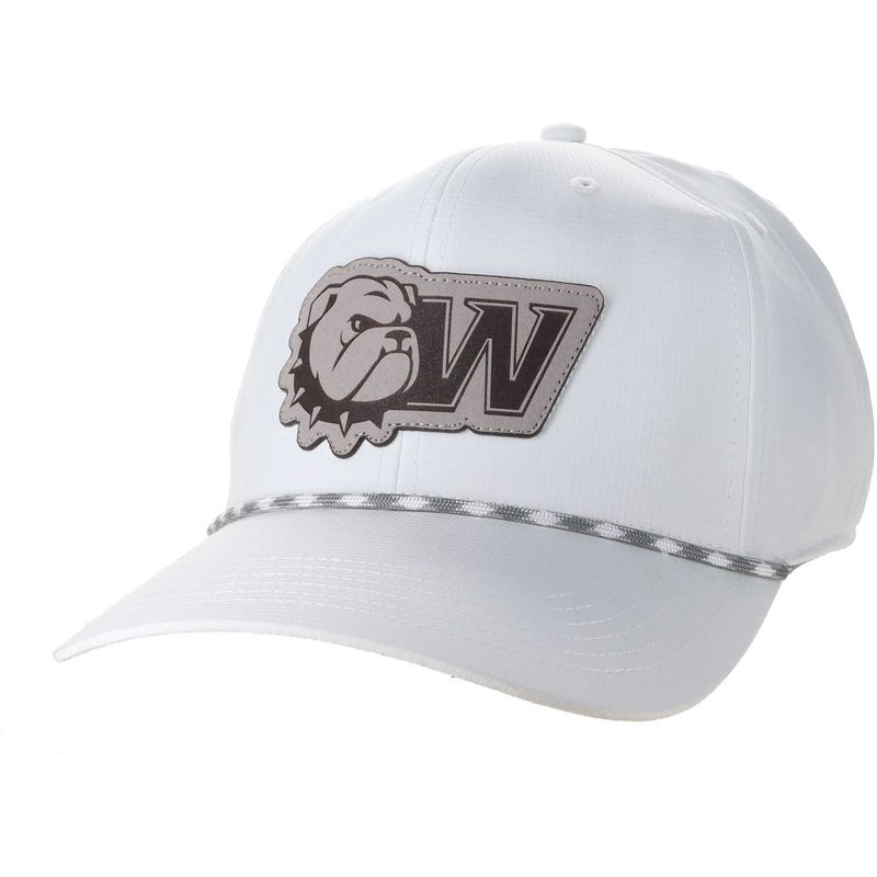 White Dog Head W Micro Suede 6 Panel Adjustable Ripper Snapback Rope Hat