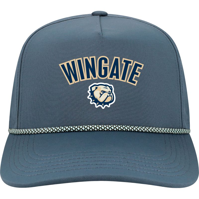 Sea Blue Wingate Dog Head Embroidered 5 Panel Retro Inspired High Crown Structured Caddy Adjustable Snapback Rope Hat