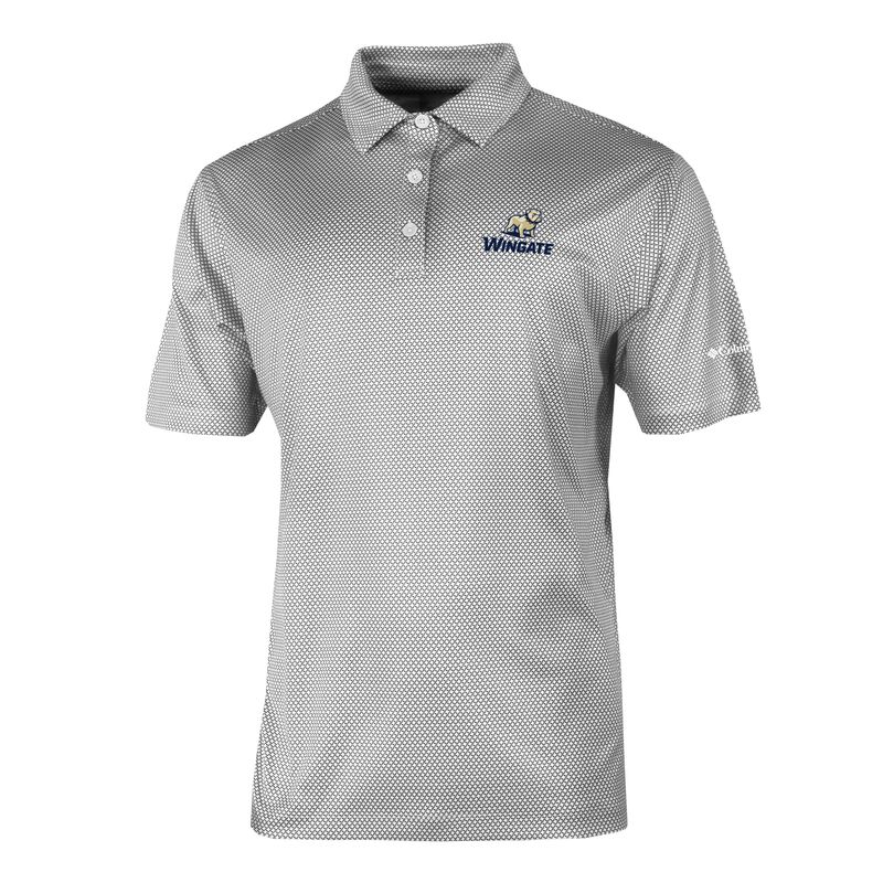 Cool Grey Full Standing Dog Over Wingate Embroidered Low Flyer Drifit Polo