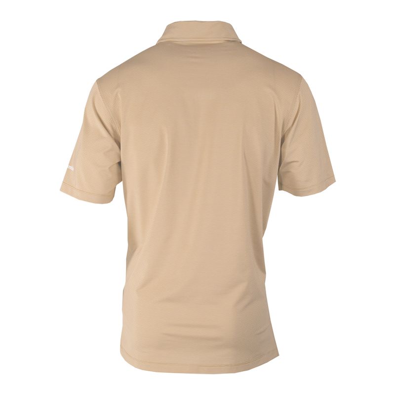 Vegas Gold Wingate Arched Over Dog Head Bulldogs Embroidered Small Striped Drifit Double Hit Polo