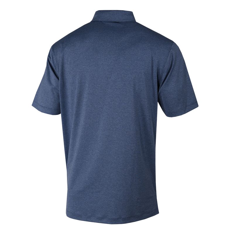 Navy Dog Head Wingate Over Bulldogs Embroidered Tiny Striped Sand Tee Drifit Polo