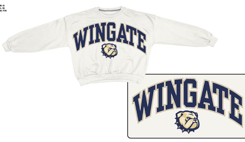 White Wingate Dog Head DBA Logo Sweeper Oversized Crewneck Sweatshirt, Size: SM