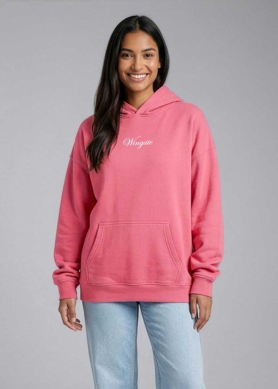 Hibiscus Wingate Front Wingate NC Est 1896 Back Salt Wash Fleece Hoodie Sweatshirt