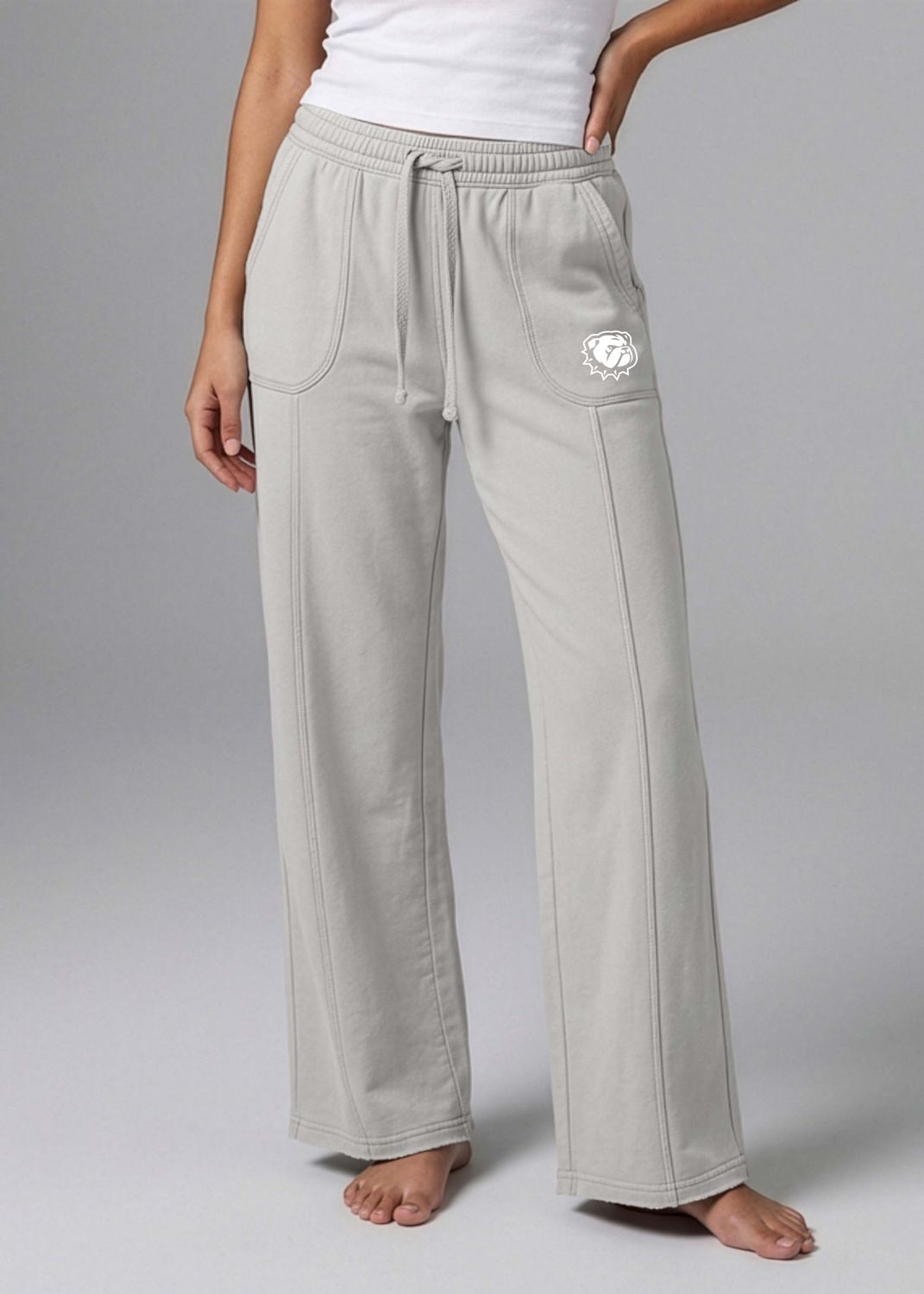 Ladies Stone Dog Head W Rockport Sweatpants, Size: SM