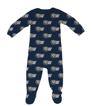 Infant Navy Dog Head Onesie, Size: 6M