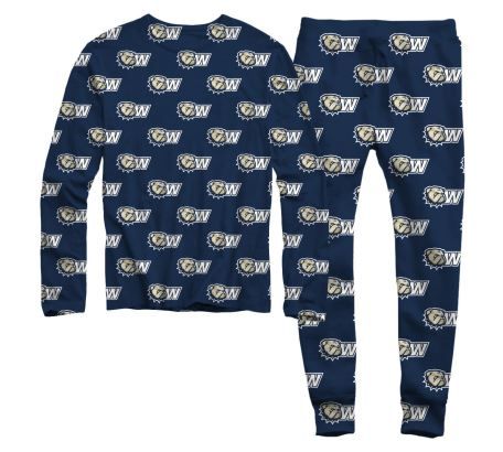 Junior Navy Dog Head W Printed Pajama Set, Size: 4