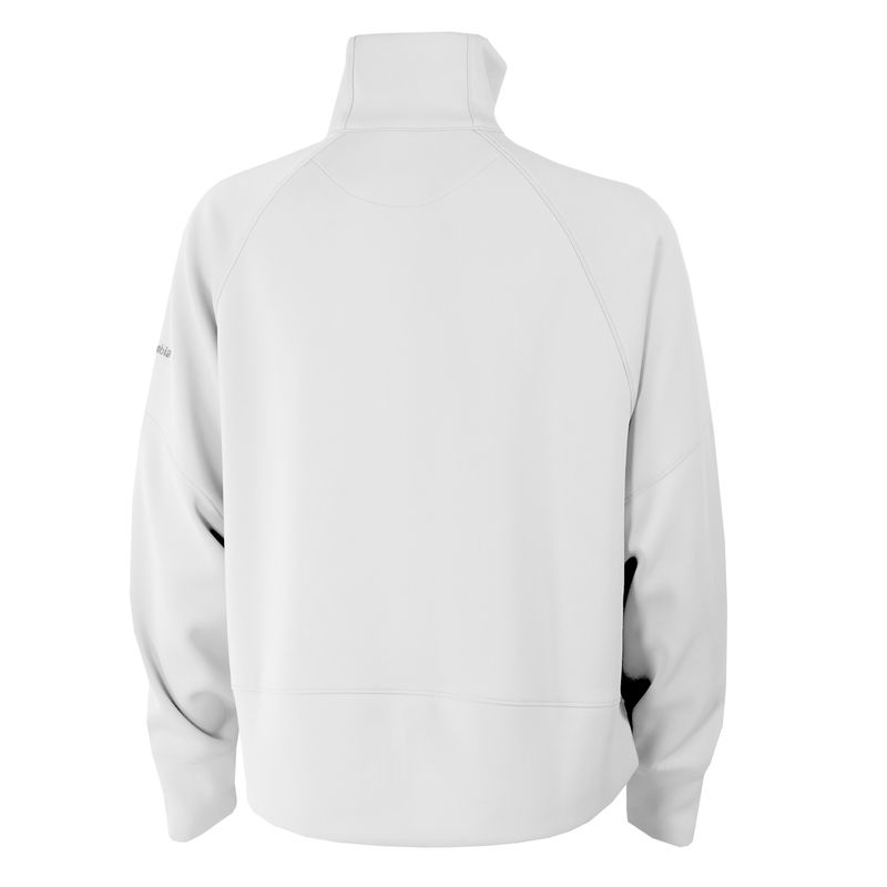 Ladies White Wingate Dog Head Embroidered Wickhams Hills 1/4 Zip Pullover Jacket