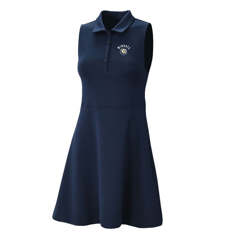 Navy Wingate Dog Head Embroidered Detachable Shorts Match Dress