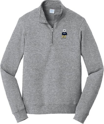 Grey Victor E Embroidered 1/4 Zip, Size: SM