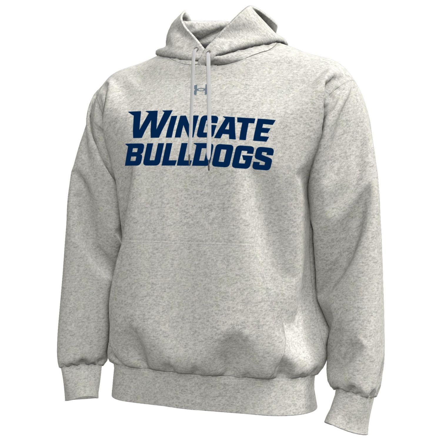 Silver Heather W Wingate Bulldogs Icon Fleece Hoodie Sweatshirt, Size: SM