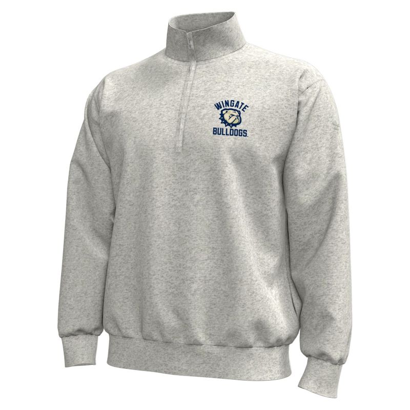 Silver Heather Wingate Dog Head Bulldogs Icon Fleece 1/4 Zip Jacket