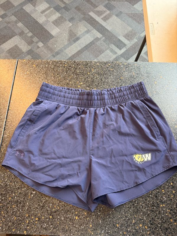 Ladies Navy Dog Head W Flex Woven Short