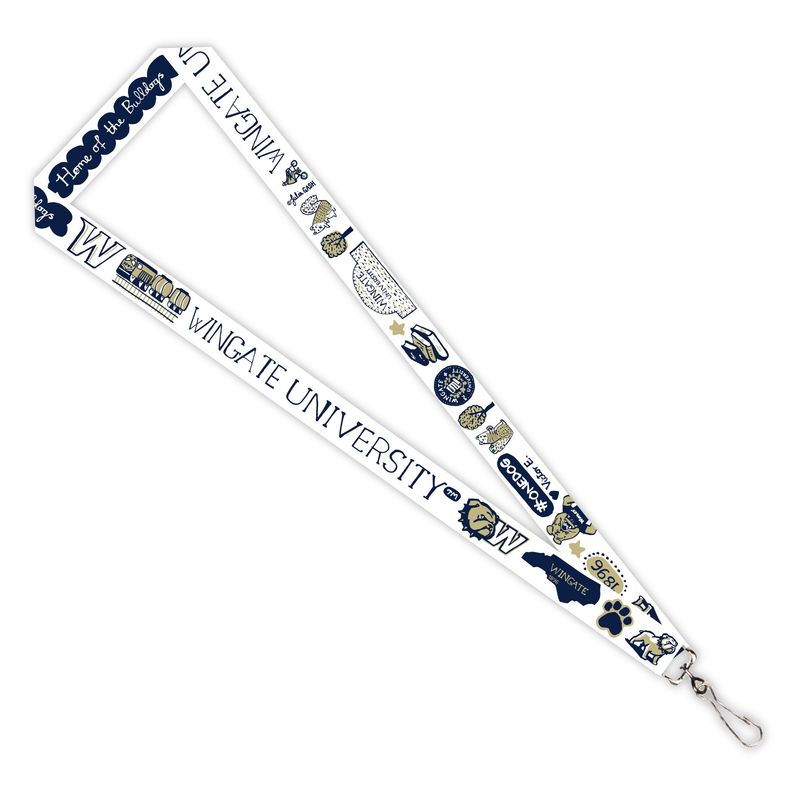 Julia Gash Wingate Collage Logo 3/4" Sublimated Satin Lanyard
