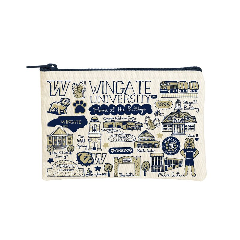 Julia Gash 7" x 5" Wingate Logo Collage Cutie Case Pouch