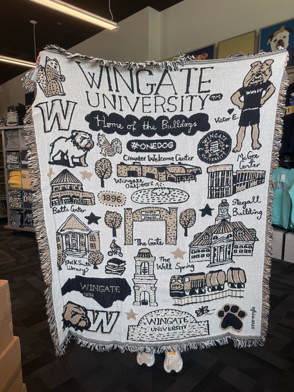 Julia Gash 48" x 60" Wingate Logo Collage Tapestry Blanket