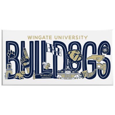 10" x 20" Regina Doodle Art Wingate University Bulldogs Logo Canvas
