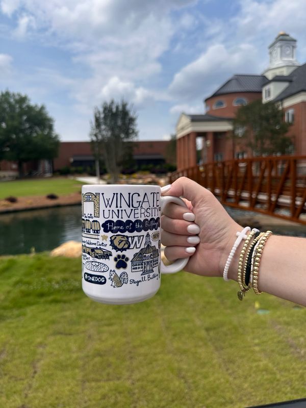 (IN STORE PICK UP ONLY) Julia Gash 15 oz Wingate Logo Collage Impact Grande Mug