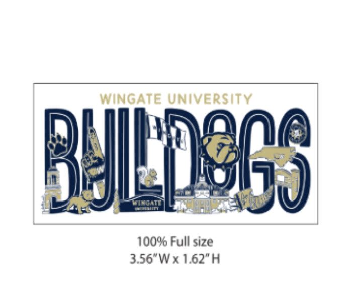 Regina Doodles Art  Wingate Bulldogs Logo Recycled Wood Magnet