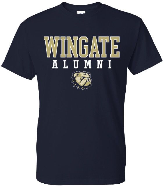 Navy Wingate Alumni Dog Head Short Sleeve T Shirt, Size: SM