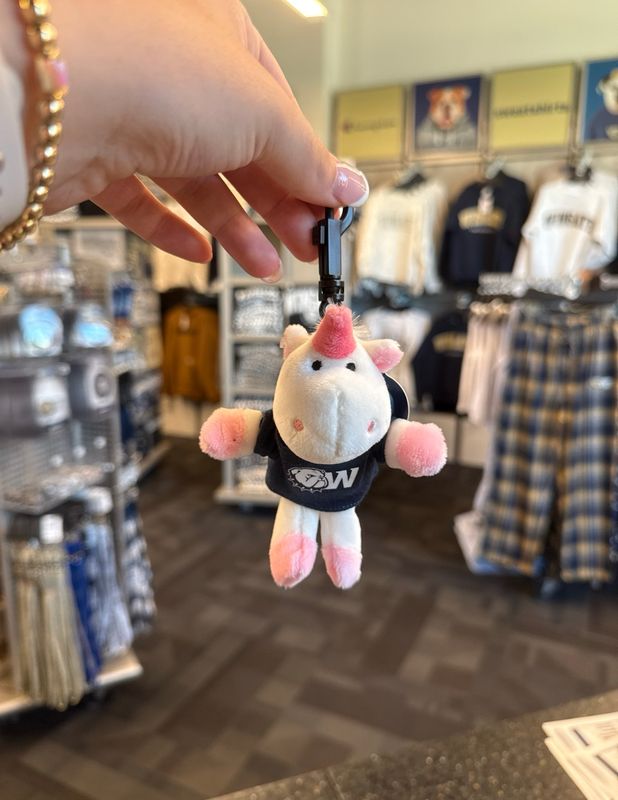 4.5" Wingate Dog Head Unicorn Bag Clippee