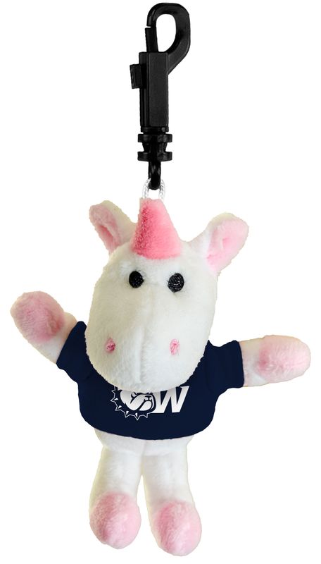 4.5" Wingate Dog Head Unicorn Bag Clippee