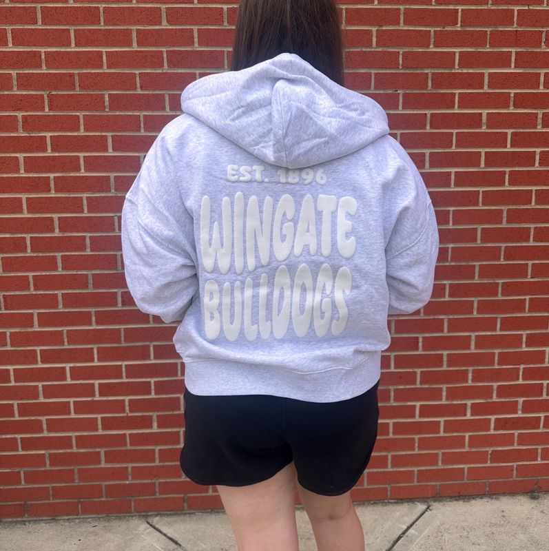 Cool Heather Grey Est 1896 Wingate Bulldogs OC Full Zip Hoodie Jacket