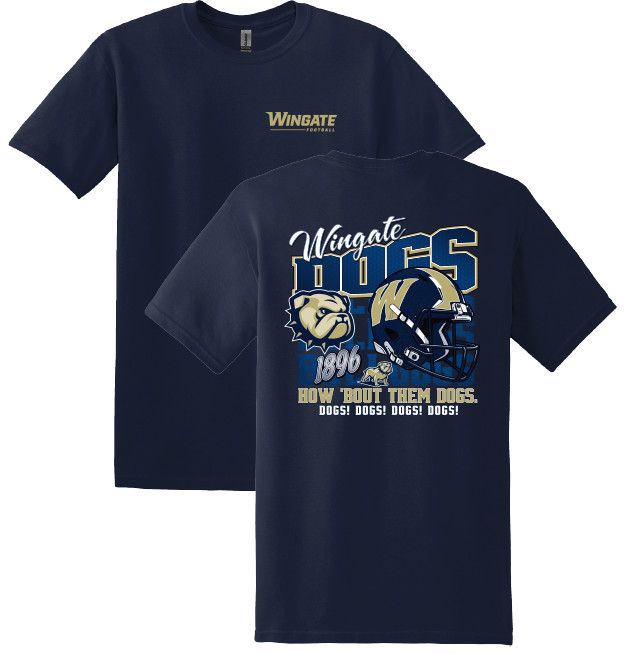 Navy Wingate Dogs Helmet 1896 How Bout Them Dogs Short Sleeve T Shirt, Size: SM