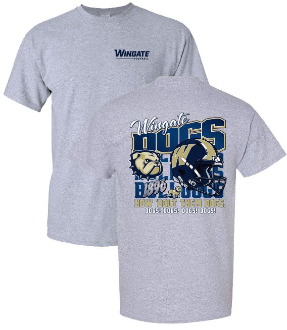 Grey Wingate Dogs Helmet 1896 How Bout Them Dogs Short Sleeve T Shirt, Size: SM