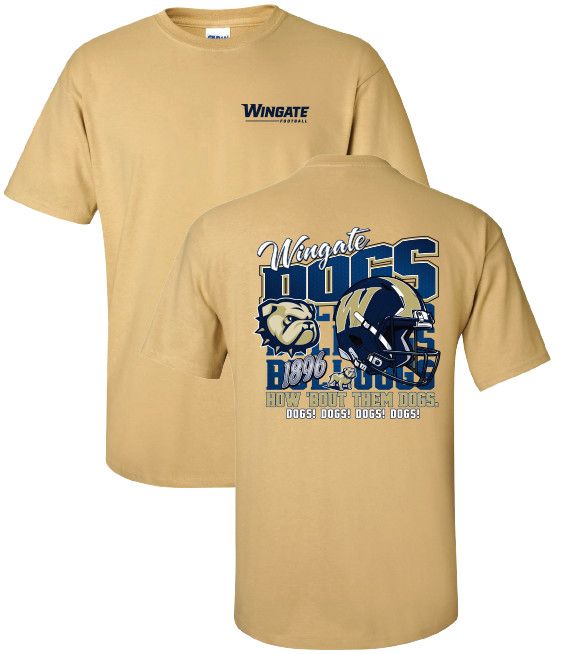 Vegas Gold Wingate Dogs Helmet 1896 How Bout Them Dogs Short Sleeve T Shirt, Size: SM
