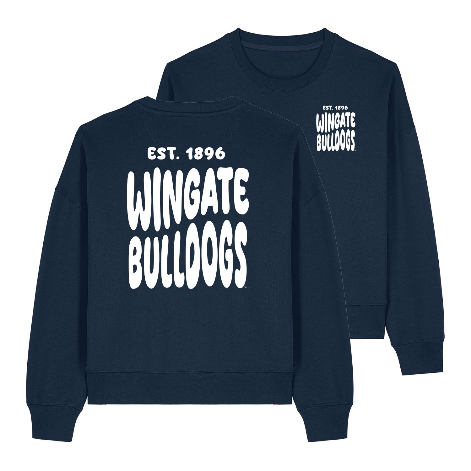 NavyEst 1896 Wingate Bulldogs OC Crewneck Sweatshirt, Size: SM