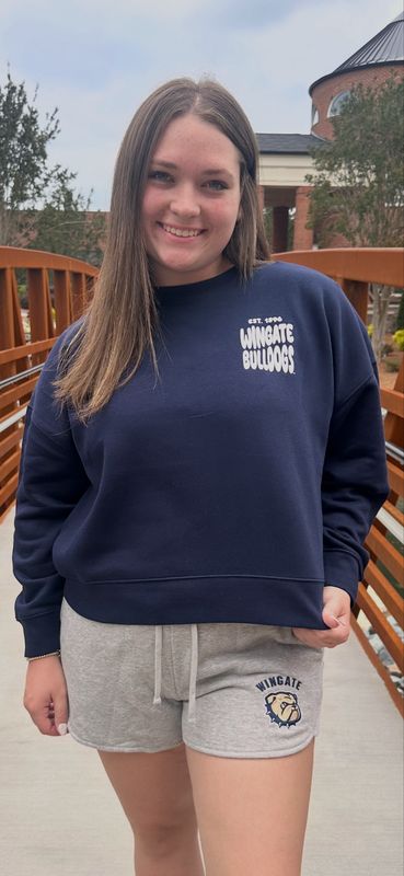 Navy Est 1896 Wingate Bulldogs OC Crewneck Sweatshirt