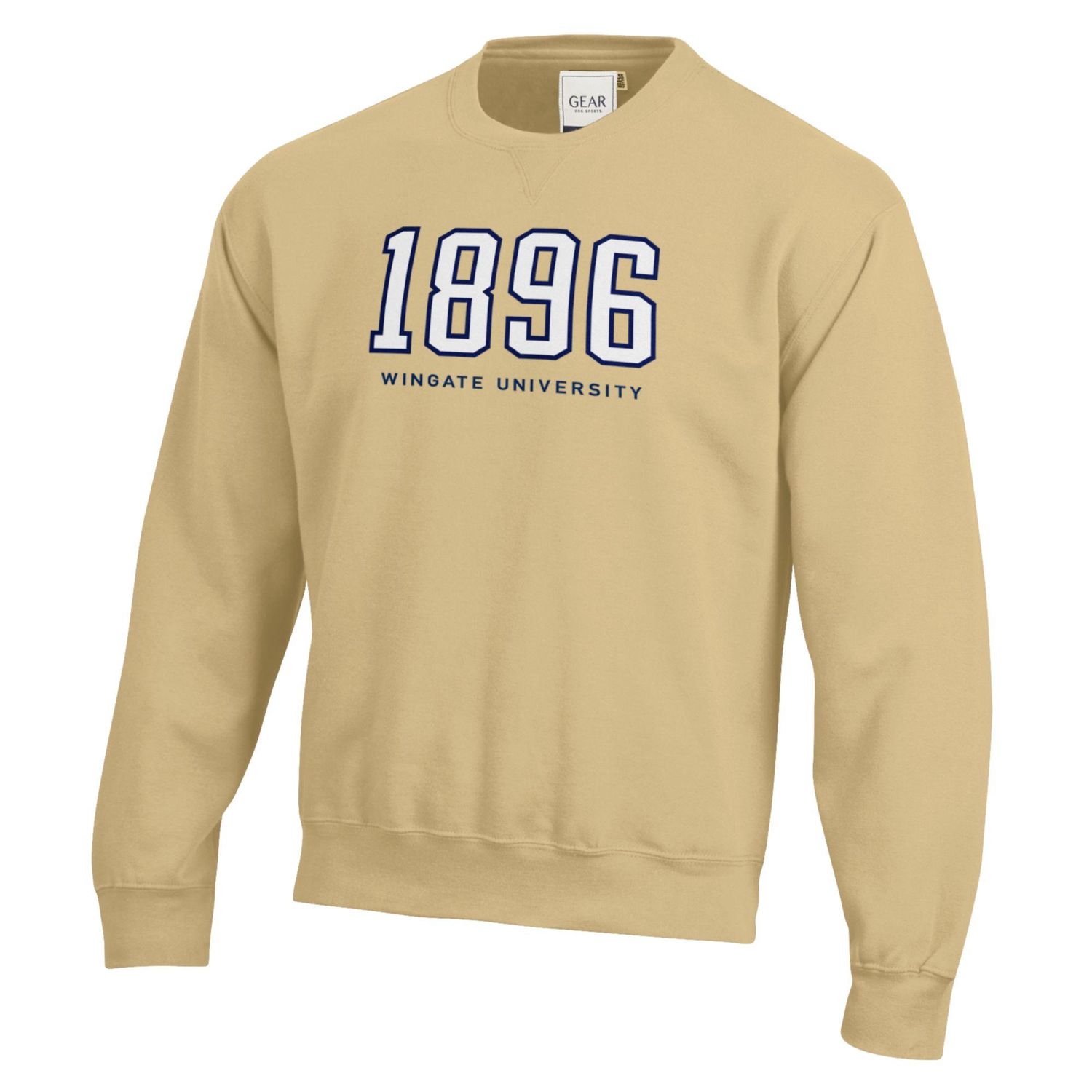 Vegas Gold 1896 Wingate University Big Cotton Crewneck Sweatshirt, Size: SM