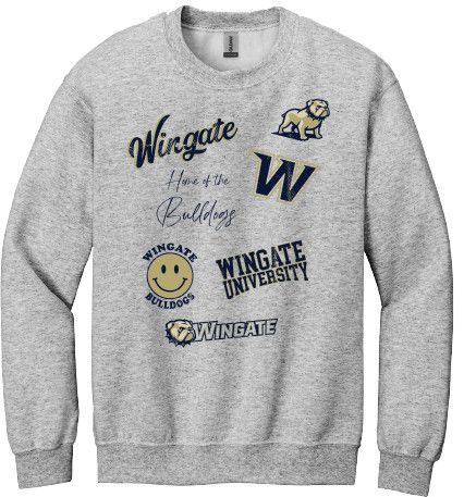 Youth Grey Wingate Logo Crewneck Sweatshirts