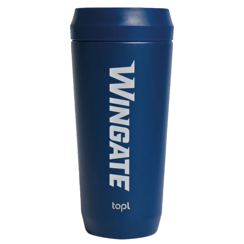 20oz Navy Wingate Bulldogs Laser Engraved TopL To Go Double Wall Recycled Stainless Steel 360 Drink Thru Leak Proof Locking Lid