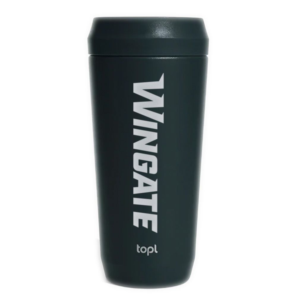 20oz Charcoal Wingate Bulldogs Laser Engraved TopL To Go Double Wall Recycled Stainless Steel 360 Drink Thru Leak Proof Locking Lid