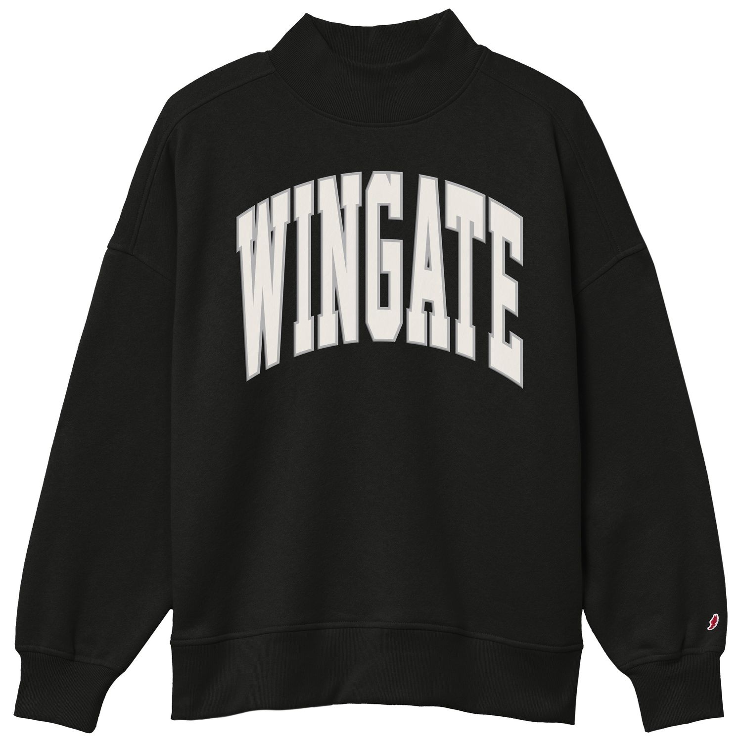 Vintage Black Wingate Tackle Twill Diana Mock Neck Crewneck, Size: SM