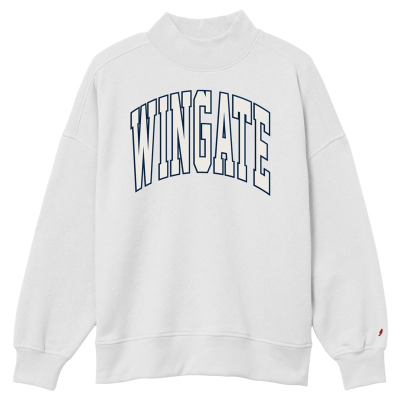 White Wingate Tackle Twill Diana Mock Neck Crewneck