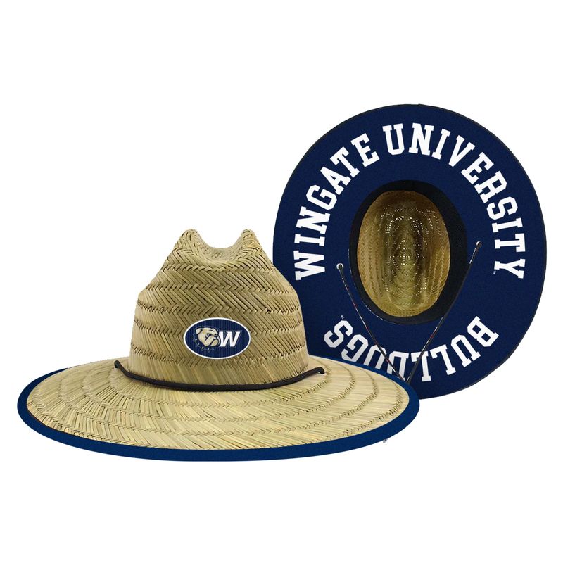 Dog Head W Wingate University Bulldogs Straw Lifeguard Hat