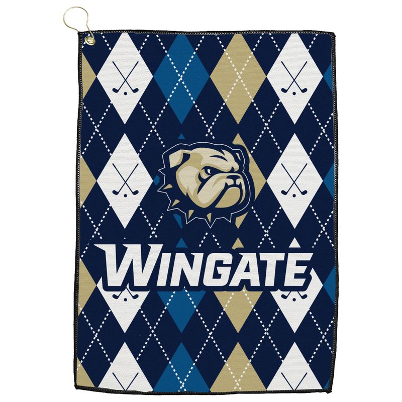 Navy White Vegas Dog Head Wingate Argyle Golf Towel