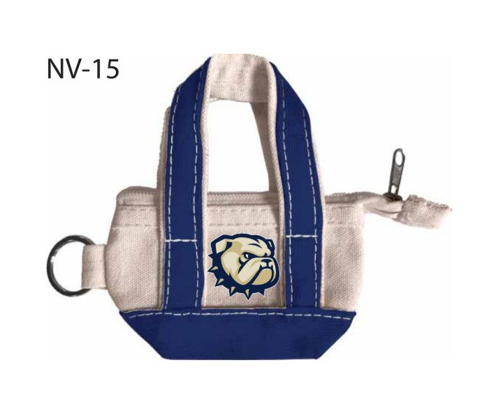 Navy Dog Head Mini Boat Tote Purse Keychain